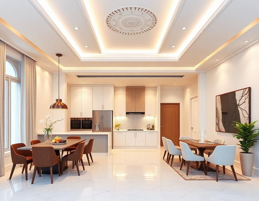 Sala com sanca de gesso